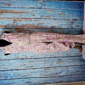 Skies are Blue Retro Floral Belted Zip Jumpsuit